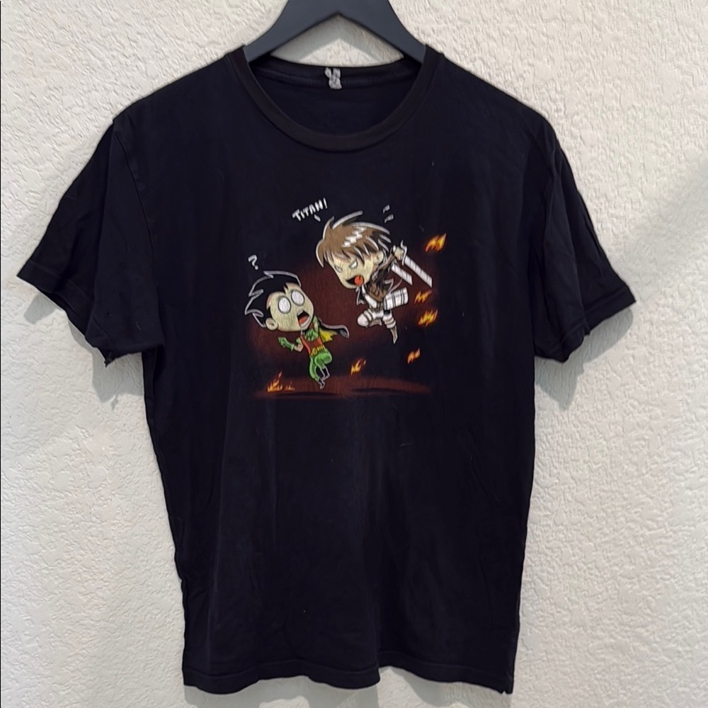 Black Graphic Mens T-Shirt medium